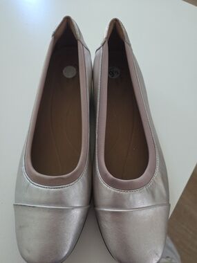 Clarks Women's Metallic Silver Ballet Flats